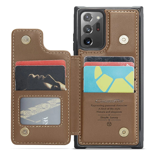 For Samsung Galaxy Note20 Ultra / Note20 Ultra 5G Phone Case CASEME C22 Leather Back Cover with RFID Blocking Card Slots - Brown - 2