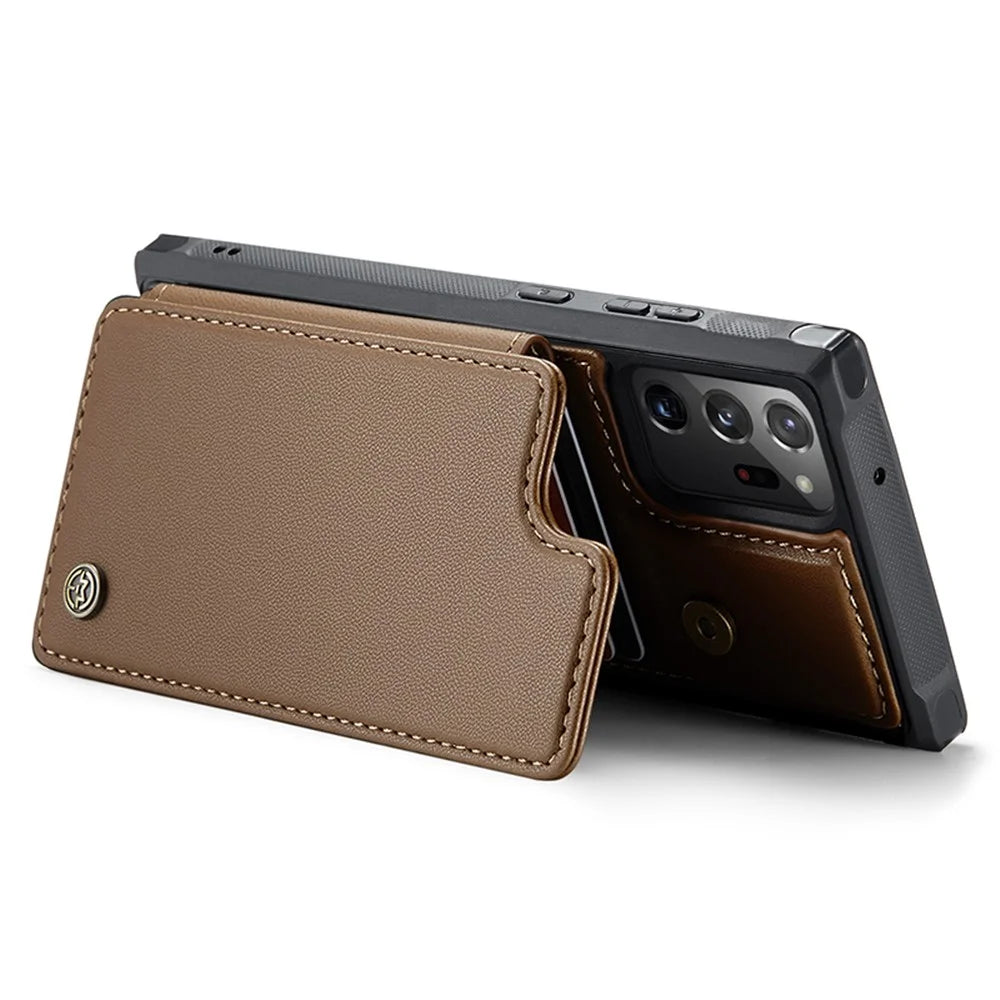 For Samsung Galaxy Note20 Ultra / Note20 Ultra 5G Phone Case CASEME C22 Leather Back Cover with RFID Blocking Card Slots - Brown - 3