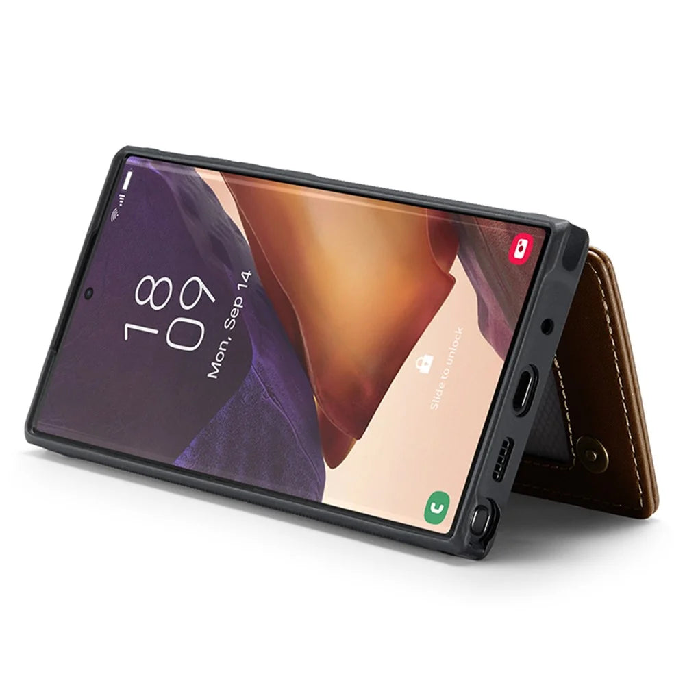 For Samsung Galaxy Note20 Ultra / Note20 Ultra 5G Phone Case CASEME C22 Leather Back Cover with RFID Blocking Card Slots - Brown - 4