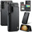 For Samsung Galaxy S22+ 5G Phone Case CASEME C22 Leather Back Cover with RFID Blocking Card Slots - Black - 1