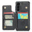 For Samsung Galaxy S22+ 5G Phone Case CASEME C22 Leather Back Cover with RFID Blocking Card Slots - Black - 2