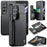 For Samsung Galaxy Z Fold4 5G Phone Case CASEME C22 Leather Back Cover with RFID Blocking Card Slots - Black - 1