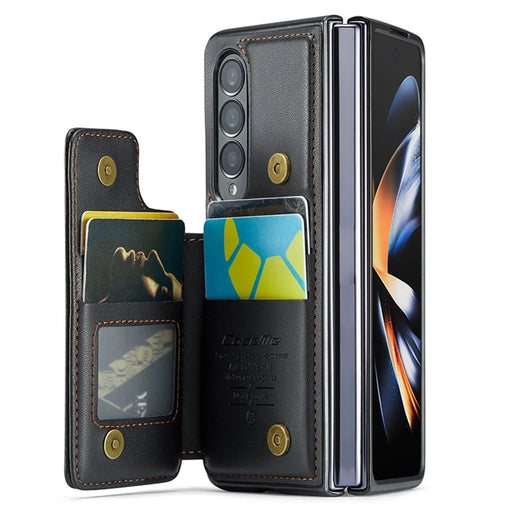 For Samsung Galaxy Z Fold4 5G Phone Case CASEME C22 Leather Back Cover with RFID Blocking Card Slots - Black - 2