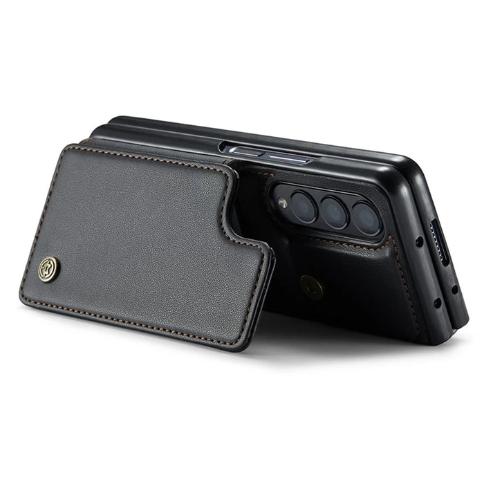 For Samsung Galaxy Z Fold4 5G Phone Case CASEME C22 Leather Back Cover with RFID Blocking Card Slots - Black - 3