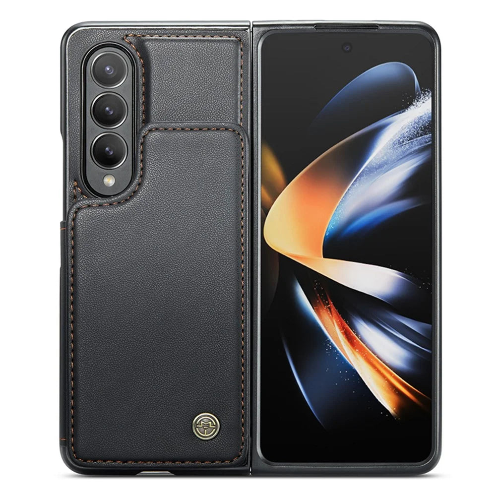 For Samsung Galaxy Z Fold4 5G Phone Case CASEME C22 Leather Back Cover with RFID Blocking Card Slots - Black - 4
