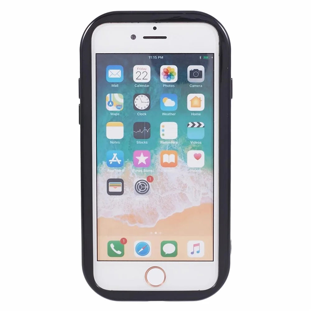 For iPhone 7 / 8 / SE (2020) / SE (2022) Phone Case Wave Shape Frame TPU Cover - Black - 2