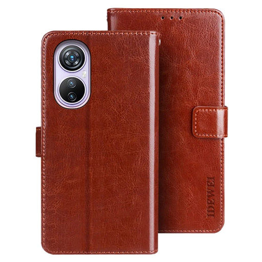 IDEWEI For Blackview A200 Pro Case Folio Flip Wallet Leather Phone Cover - Brown - 1