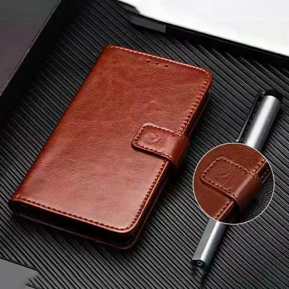 IDEWEI For Blackview A200 Pro Case Folio Flip Wallet Leather Phone Cover - Brown - 6