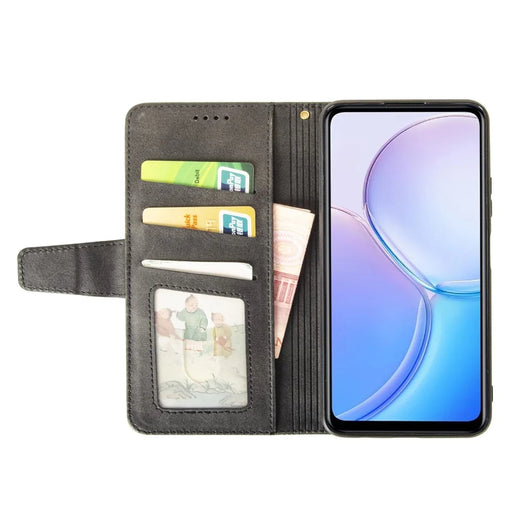 IDEWEI For Oukitel C36 Case Imprint Calf Texture PU Leather Phone Cover - Black - 2