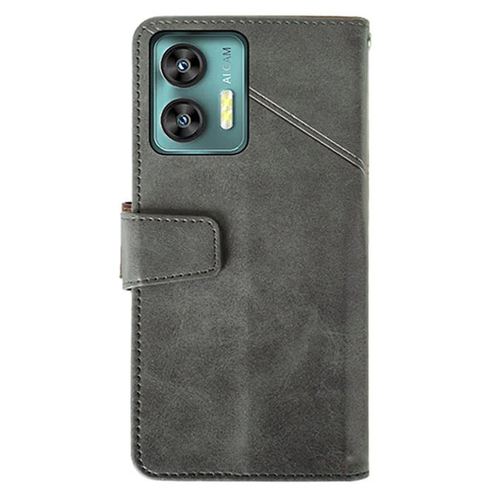 IDEWEI For Oukitel C36 Case Imprint Calf Texture PU Leather Phone Cover - Black - 5