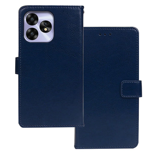 IDEWEI For Umidigi A15 Case Anti-fall PU Leather Smart Phone Cover with Stable Stand - Blue - 1