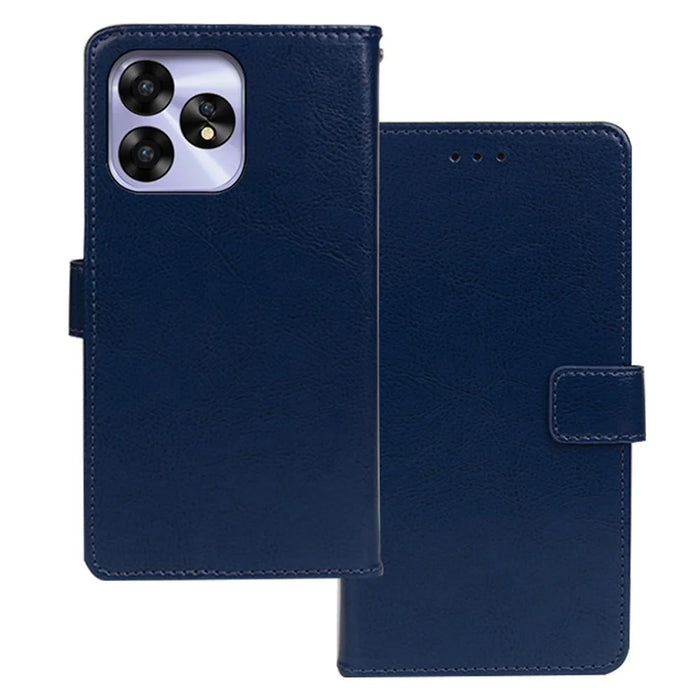 IDEWEI For Umidigi A15 Case Anti-fall PU Leather Smart Phone Cover with Stable Stand - Blue - 1