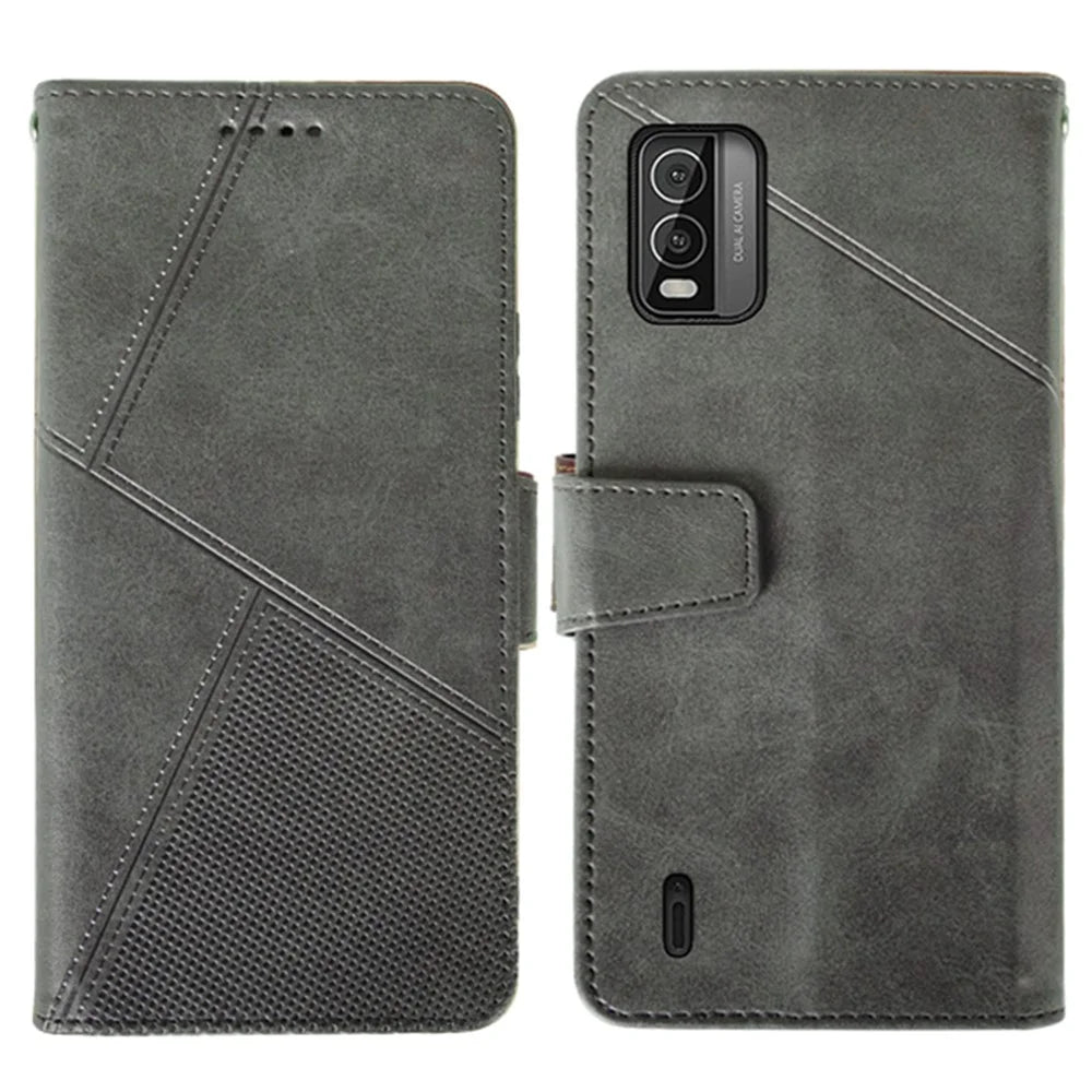 IDEWEI For Nokia C210 Case Anti-scratch Calf Texture Protective Cover with Stand and Wallet - Black - 1