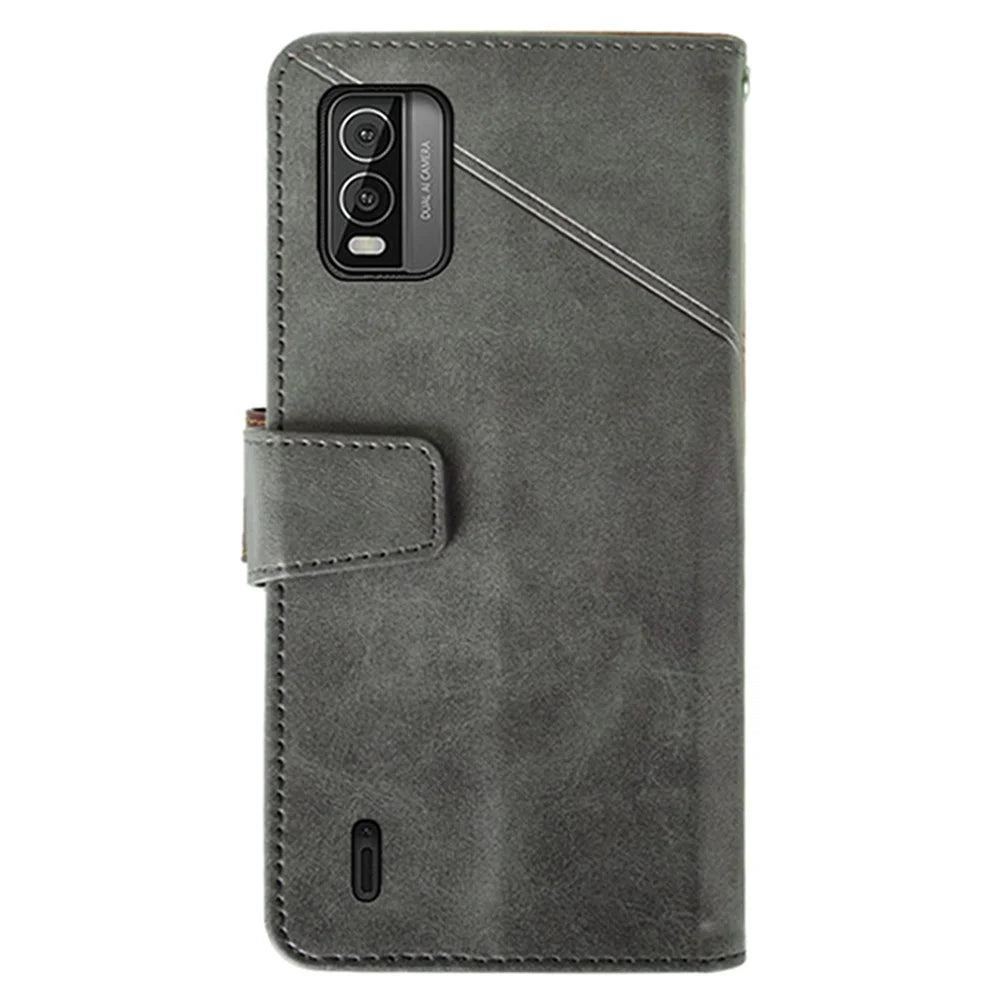 IDEWEI For Nokia C210 Case Anti-scratch Calf Texture Protective Cover with Stand and Wallet - Black - 5