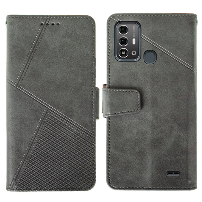 IDEWEI For ZTE Blade A53 Pro Case Scratch-resistant Calf Texture Wallet Protective Cover - Black - 1