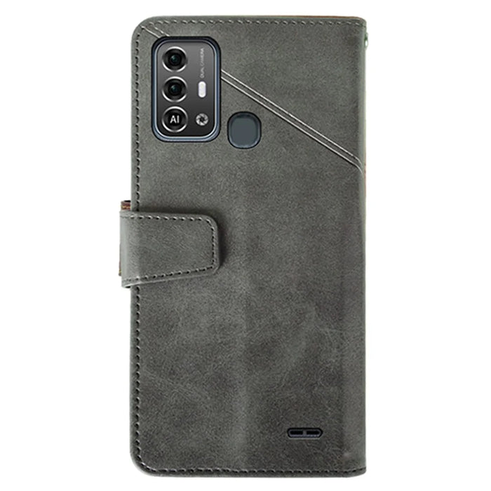 IDEWEI For ZTE Blade A53 Pro Case Scratch-resistant Calf Texture Wallet Protective Cover - Black - 5