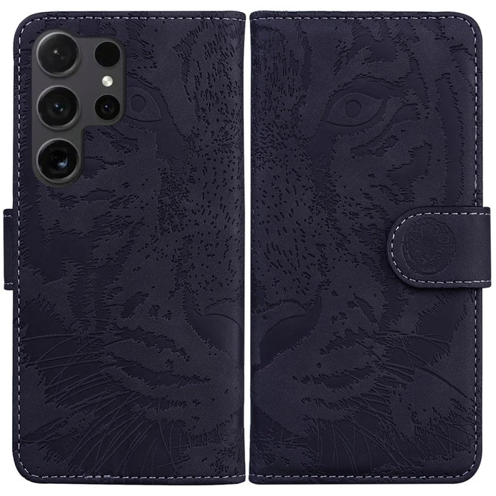 PU Leather Case for Samsung Galaxy S24 Ultra Dustproof Wallet Cell Phone Cover - Black - 1