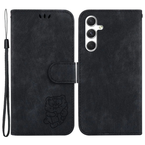 For Samsung Galaxy S24+ Case Imprinted Design PU Leather Phone Cover Magnetic Wallet - Black - 1