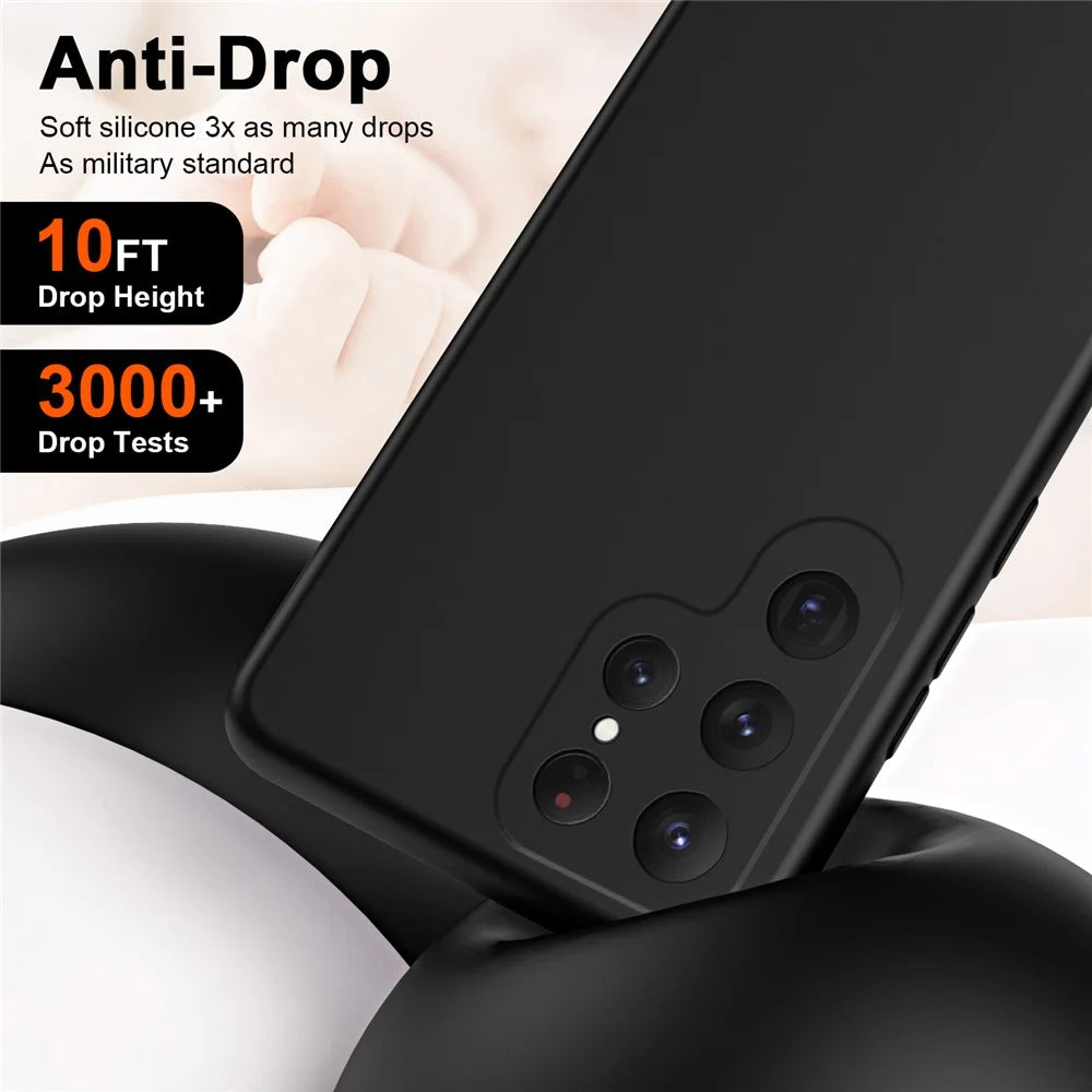 For Samsung Galaxy S24 Ultra Case Anti-Scratch Rubberized 2.2mm TPU Phone Shell - Black - 3