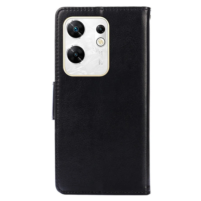 For Infinix Zero 30 4G Case Textured Leather Stand Wallet Phone Cover - Black - 7