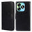 For itel S23+ Case TPU+PU Leather Wallet Stand Anti-Drop Phone Cover - Black - 1
