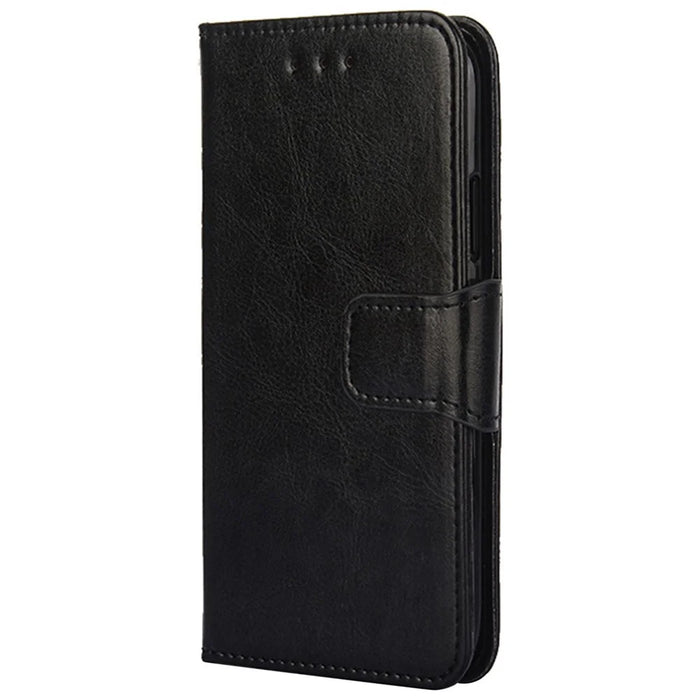 For itel S23+ Case TPU+PU Leather Wallet Stand Anti-Drop Phone Cover - Black - 6