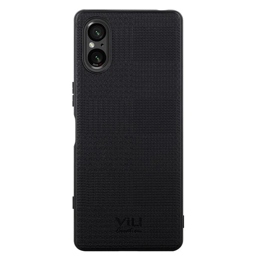 VILI TH Series for Sony Xperia 5 V Case Anti-scratch Leather Coated PC+TPU Cover - Black - 2