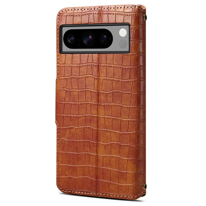 For Google Pixel 8 Pro Case Stand Wallet Phone Leather Cover - Brown - 5