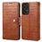 For Samsung Galaxy A33 5G Case Crocodile Texture Wallet Phone Cover - Brown - 1