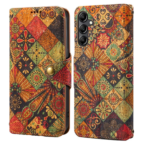 For Samsung Galaxy A14 4G / 5G Case Flower Printing Horizontal Stand PU Leather Phone Cover - Autumn - 1