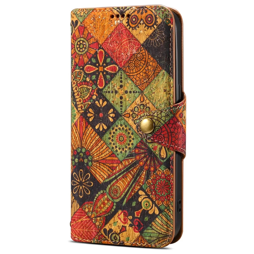 For Samsung Galaxy A14 4G / 5G Case Flower Printing Horizontal Stand PU Leather Phone Cover - Autumn - 5