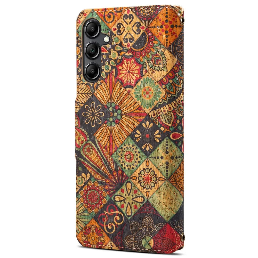 For Samsung Galaxy A14 4G / 5G Case Flower Printing Horizontal Stand PU Leather Phone Cover - Autumn - 6