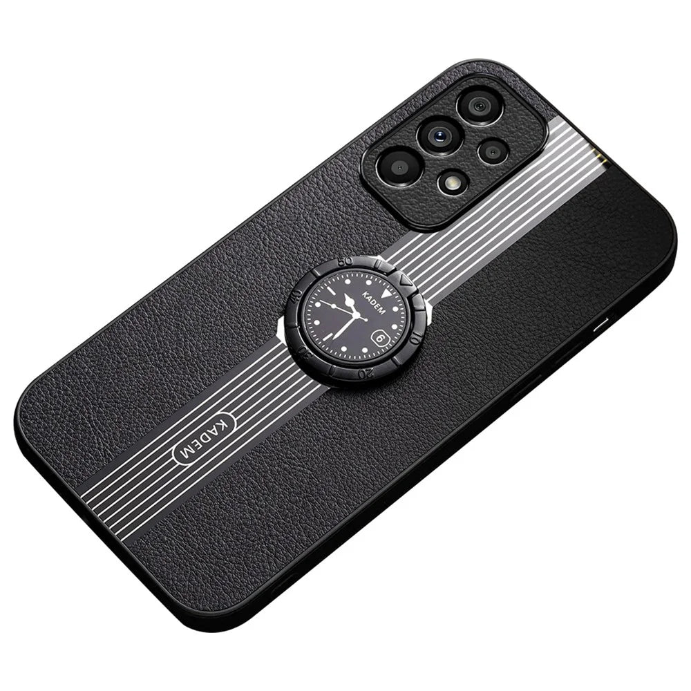 KADEM For Samsung Galaxy A32 4G (EU Version) Case Kickstand Magnetic Car Mount Phone Cover - Black - 1