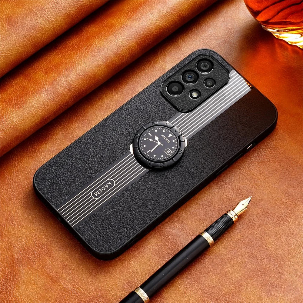 KADEM For Samsung Galaxy A32 4G (EU Version) Case Kickstand Magnetic Car Mount Phone Cover - Black - 3