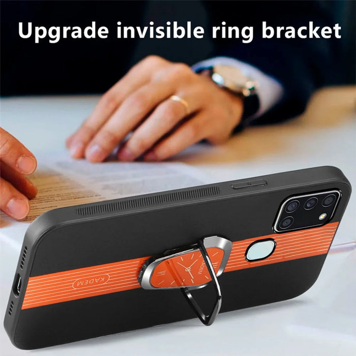 KADEM For Samsung Galaxy A21s Case Folding Kickstand Electroplating Phone Cover - Orange - 3