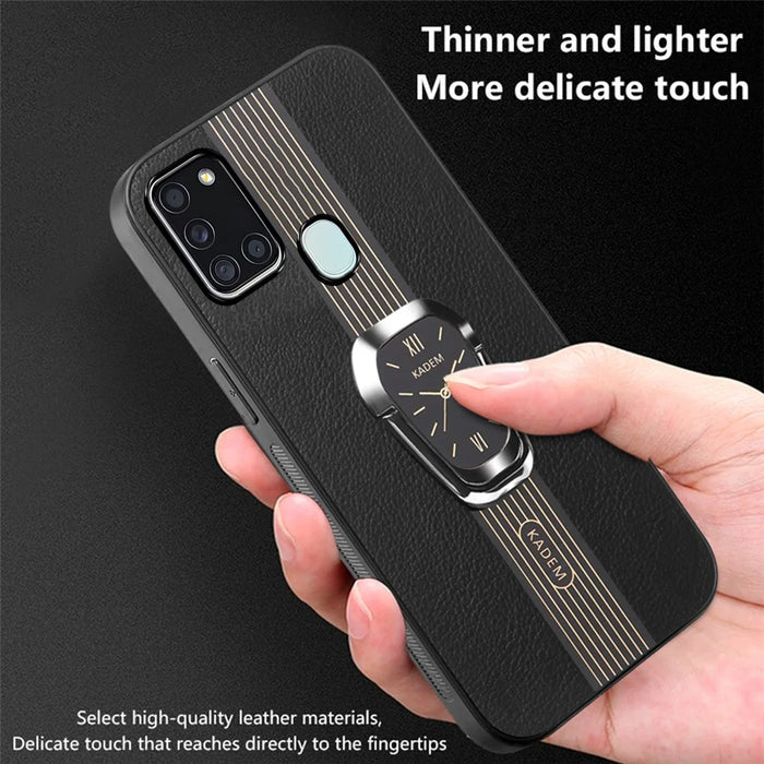 KADEM For Samsung Galaxy A21s Case Folding Kickstand Electroplating Phone Cover - Orange - 5