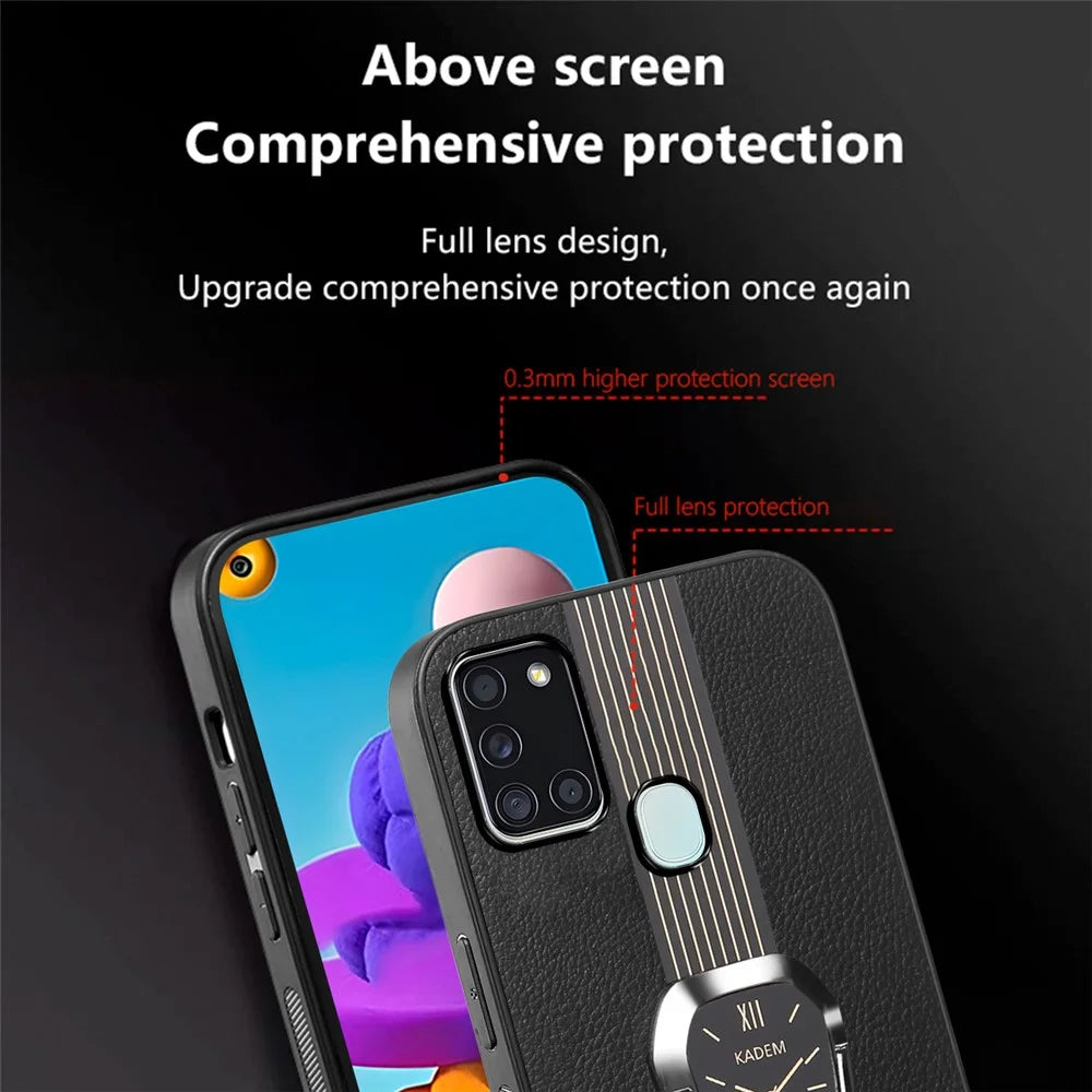 KADEM For Samsung Galaxy A21s Case Folding Kickstand Electroplating Phone Cover - Orange - 6