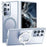 For Samsung Galaxy S24 Ultra Magnetic Case Kickstand Phone Cover with Lens Protector - Blue - 1