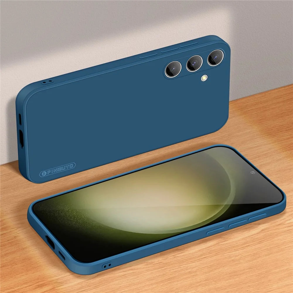 PINWUYO JK Touching Series for Samsung Galaxy S24+ Case Slim-Fit TPU Phone Back Protector - Navy Blue - 2