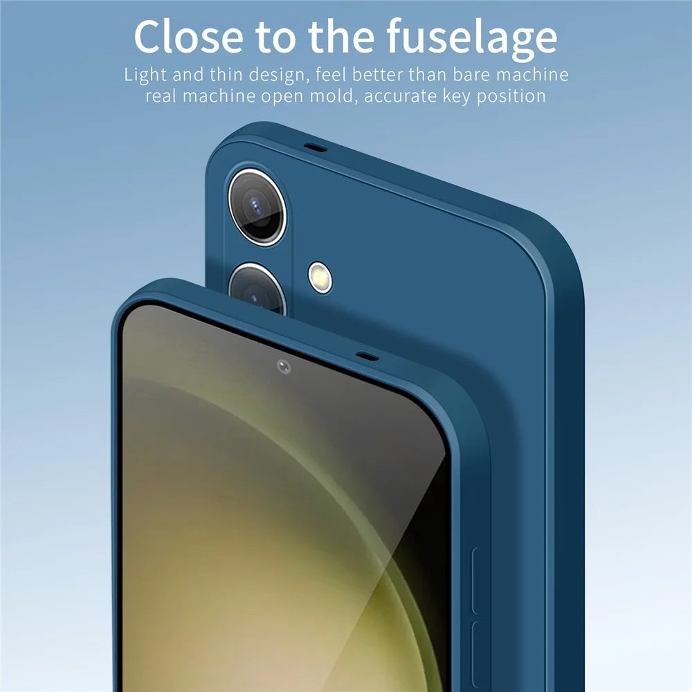 PINWUYO JK Touching Series for Samsung Galaxy S24+ Case Slim-Fit TPU Phone Back Protector - Navy Blue - 5