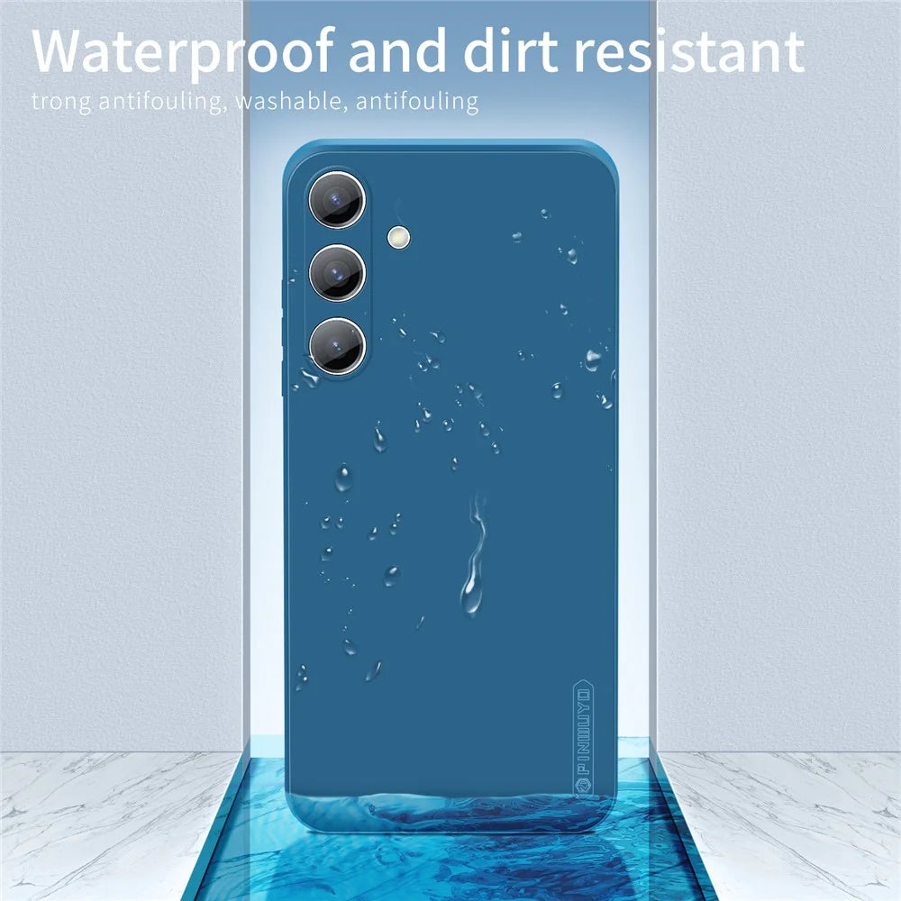 PINWUYO JK Touching Series for Samsung Galaxy S24+ Case Slim-Fit TPU Phone Back Protector - Navy Blue - 7