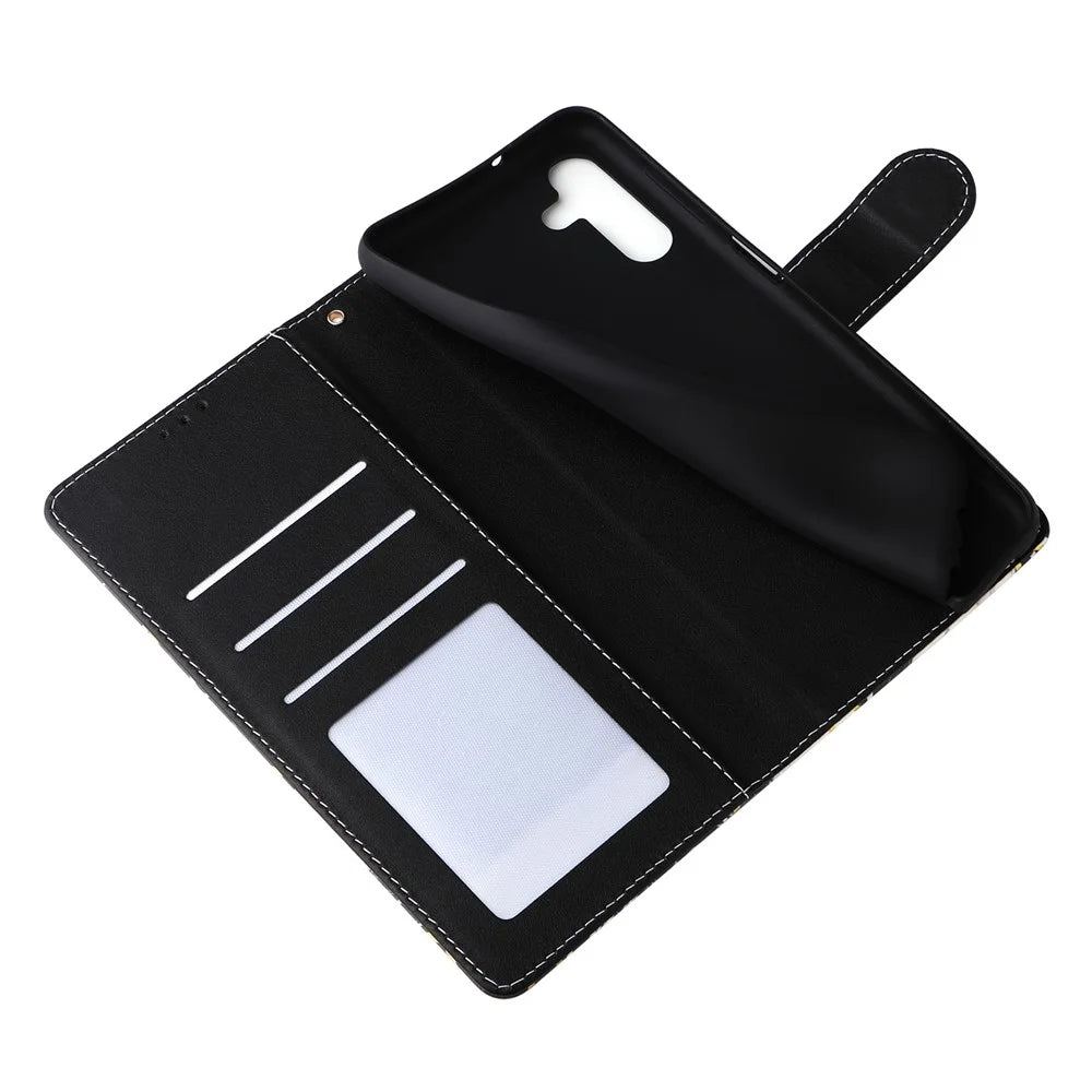 For Samsung Galaxy S24+ Case Pattern Printing Wallet Leather Phone Cover - Black - 5