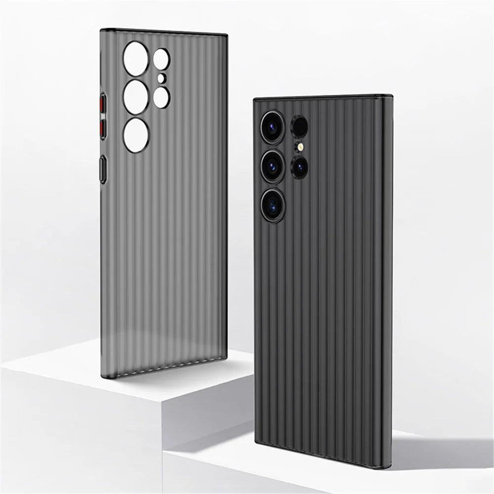 For Samsung Galaxy S24 Ultra Phone Case Hard PC Rugged Back Cover - Transparent Black / Matte - 2