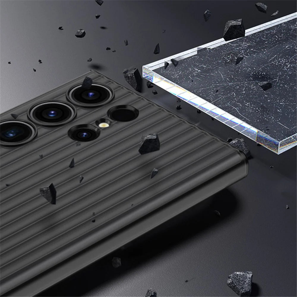For Samsung Galaxy S24 Ultra Phone Case Hard PC Rugged Back Cover - Transparent Black / Matte - 7