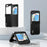 ABEEL For Samsung Galaxy Z Flip5 5G Case Wood Texture Hinge Design Leather+PC Cover - Black - 7