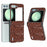 ABEEL For Samsung Galaxy Z Flip5 5G Case Hinge Design Canopy Texture Phone Cover - Coffee - 1
