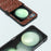 ABEEL For Samsung Galaxy Z Flip5 5G Case Hinge Design Canopy Texture Phone Cover - Coffee - 4