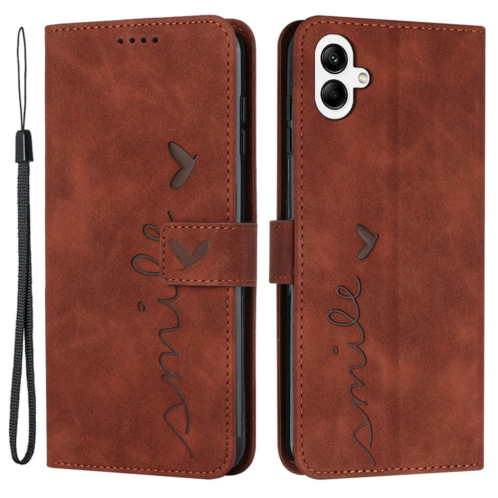 For Samsung Galaxy A05 4G Case Stand Wallet PU Leather Cell Phone Cover - Brown - 1