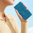 For Samsung Galaxy S24 Anti-Scratch PU Leather Wallet Phone Cover Imprinted Stand Phone Case - Blue - 7