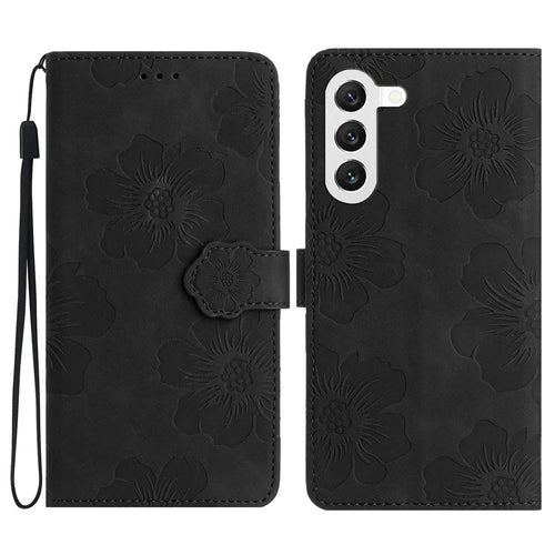 Phone Shell for Samsung Galaxy S24+ Case PU Leather Wallet Imprinted Phone Stand Cover - Black - 1
